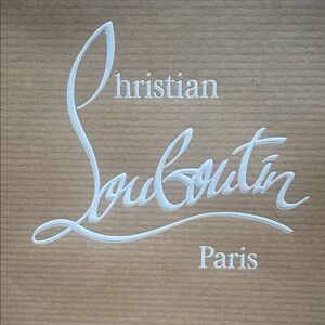 Authentic Christian Louboutin Medium Paper Shopping Gift Bag White Rope Handles